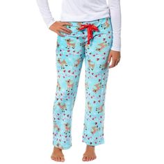 Bring your love for the Holiday classic "Rudolph the Red-Nose Reindeer" into your everyday lounge routine with these cozy plush fleece pajama pants. These blue plush fleece pajama pants feature an all-over print of Rudolph the Red-Nose Reindeer, wearing a red striped winter scarf. Festive holiday lights are accented throughout these pajama pants. These pants are perfect for holiday wear and make a great birthday or Christmas gift for the most dedicated Rudolph the Red-Nose Reindeer fans. Crafted Plush Pajama Pants, Fleece Pajama Pants, Fleece Plaid, Family Holiday Photos, Flannel Pajama Pants, Womens Pajamas Pants, Lounge Pajamas, Fleece Pajamas, Holiday Wear