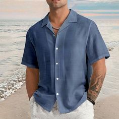 Season:Summer; Fabric:Cotton And Linen; Sleeve Length:Short Sleeve; Look After Me:Wet and Dry Cleaning,Washable; Gender:Men,Men's; Style:Comfortable,Fashion; Tops Type:Cotton Linen Shirt,Summer Shirt,Beach Shirt,Linen Shirt,White Cotton Shirt; Occasion:Streetwear,Casual,Daily,Holiday,Vacation; Pattern:Plain; Neckline:Camp Collar; Listing Date:03/29/2023; Bust:; Length:; Shoulder Width:; Sleeve: Mens Linen Shirts Summer, Vacation Streetwear, Womens Basic Tops, White Cotton Shirt, Mens Outdoor Jackets, Shirt Linen, Cotton Linen Pants, Style Comfortable, Trench Coat Men