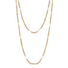 Layer yourself in luxury with our Victorian Fetter Link Chain. This is a one-of-a-kind piece from Vienna, circa 1880-1890. With its extra-long length, this high-shine chain can be layered up to three times and connects with a large clasp. Metal: 14k Yellow GoldMeasurements: Chain width: 2.3-3mm, Chain length: Layered: 33", Overall: 66.5"Weight: 31g Vintage Victorian, Long Length, Link Chain, Chain Lengths, Chain Length, Extra Long, Vienna, Sale Items, Vintage Jewelry