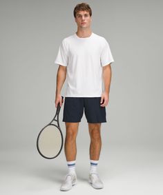 Ready, Set, Serve. With Lightweight Fabric And Built-In Tennis Ball Storage, These Lined Shorts Are Ready To Hit The Court. Designed For Tennis. Streamlined Fit That Gives Glutes And Thighs Breathing Room. Liner Has A Supportive Built-In Pouch, Side Drop-In Pockets, And A Pocket For Drawcord Strings. Waistband Drawcord Can Be Worn Inside Or Out. Back Waistband Has Low-Bounce, Side-Entry Pockets For Tennis Balls. | Vented Tennis Short 6" Classic Fit Tennis Shorts Mens, Men Tennis Outfit, Tennis Outfits Men, Mens Tennis Outfit, Tennis Fits, Breathing Room, Tennis Outfit, Ball Storage, Running In Cold Weather