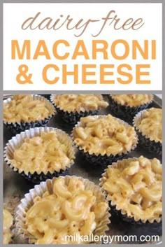 there are many cupcakes with macaroni and cheese in them