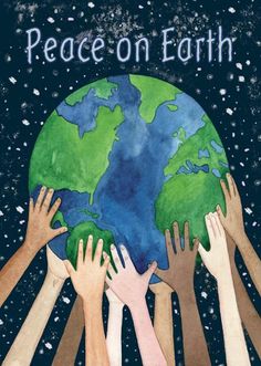 hands reaching up to the earth for peace on earth