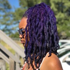 Purple Locs, Purple Dreads, Colored Dreads, Dreads Styles, Dread Hairstyles