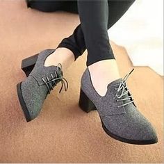 plataforma zapatos de tacones gruesos de las mujeres del ante de las bombas con zapatos de cordones más colores disponibles Comfortable High Heels Shoes, Comfortable High Heels, Shoes Stylish, Casual Pumps, Boots Casual, Point Shoes, Woman Shoes, Pumps Shoes