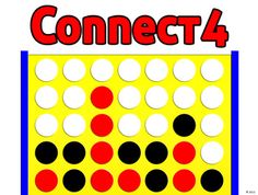 connect 4 board game with red and black dots