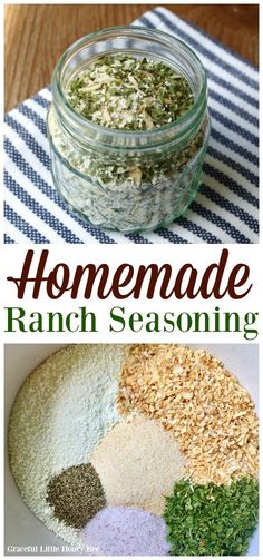 homemade ranch seasoning mix in a glass jar