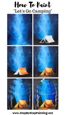 how to paint camping tent in the woods