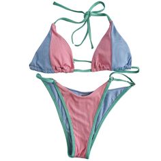 Elevate your beach style with the Rita Rosa Textured Two Tones Bikini Set. This chic swimwear set features: Print: Textured fabric for a unique and stylish look Style: Classic two-piece design that flatters your figure Top: Molded cups for support, tie straps for adjustable fit, and removable pads for versatility Bottom: High-waist bottoms with a flattering triangle shape, moderate coverage, and adjustable straps for comfort Embrace confidence and elegance with this must-have bikini from Rita Ro Color Block Swimwear For Sunbathing, Color Block Stretch Swimwear For Vacation, Vacation Color Block Stretch Swimwear, Color Block Triangle Top Swimwear For Sunbathing, Multicolor Triangle Top Swimwear With Color Block, Color Block Triangle Top Swimwear For Beachwear, Triangle Top Color Block Swimwear For Beach Season, Color Block Triangle Top Swimwear For Beach Season, Multicolor Color Block Swimwear For The Beach