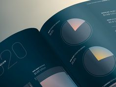 an open book with graphs on the cover and numbers in the pages that appear to be numbered