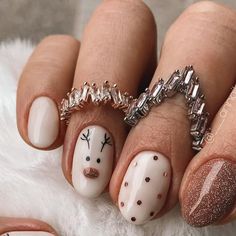 Ginger Bread Nails Acrylic, Funny Bunny Christmas Nails, Merry Christmas Nails 2023, Western Christmas Nails, Nails Merry Christmas, Christmas Pedicure Designs, Christmas Naildesign, Christmas Nails Simple, Gingerbread Nails