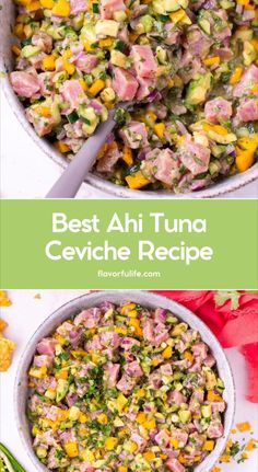 the best tuna ceviche recipe is made with fresh ingredients and ready to be eaten