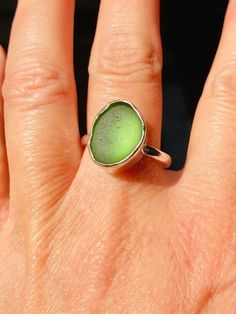 Stone Beach, Sea Glass Ring, Silver Sea, Glass Jewellery, Glass Ring, Rustic Jewelry, Silver Jewellery Sets, Green Sea