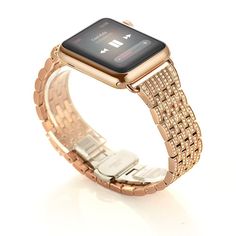 Joylong for Apple Watch Band 38mm/42mm Alloy Crystal Rhinestone Diamond Watch Band Luxury Stainless Steel Bracelet Strap Watch Bands for Apple Watch All Models 38mm/Rose Gold ** Continue to the product at the image link. (This is an affiliate link) Apple Watch Bands Fashion, Apple Watch Wristbands, Rose Gold Apple Watch, Diamond Bling, Apple Watches, Rose Gold Watches, Wrist Band, Pug Life, Diamond Watch