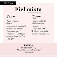 SKINCARE MENÚ PARA PIEL MIXTA. Aprende a cuidarte dependiendo de las necesidades de tu tipo de piel. ✨💕 . . . . #thebeautyeffect… Skin Care Routine For Teens, Fuller Lips Naturally, Beauty Cream, Hair And Beauty, Skincare Ingredients, Better Skin