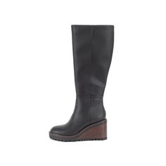 Stand out from the crowd in the ADRENA boot. This knee-high boot is made of super soft faux leather with a rugged but secure wedge heel. The inside zipper and hidden elastic ensure a comfortable and flexible fit. Closure: inside zipper Toe Shape: round Heel Height: 3.5 inches Platform Height: 1 inch Boot Shaft: 4.5 inches Calf Circumference: 10.5 inches Materials: faux leather Insole: Yellow Box custom contoured insole Outsole: rubber Tan Knee High Boots, Wedge Boots, Black 7, Custom Boxes, Wedge Heels, Knee High Boots, Wedge Boot, Black Boots, Knee High