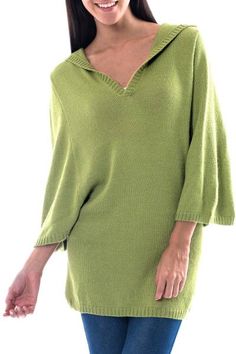 By Alfredo Falcon this pullover sweater is wonderfully feminine. The Peruvian designer works in a luxurious alpaca wool blend and smooth jersey knit. Short dolman sleeves are flattering and an attached hood is warm and cozy. Alpaca Sweater, Knit Short, Cat Costumes, Made Clothing, Alpaca Wool, Hooded Pullover, Alfredo, Dolman Sleeve, Hoodie Sweater