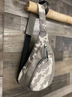 Summit Sling Bag/ Gray Beige Cow Print / Faux Leather Backpack /cross Body Bag /travel Bag/ Western Sling Bag - Etsy Gray Backpack Chest Bag For Outdoor Activities, Gray Travel Chest Bag With Zipper Pocket, Gray Travel Chest Bag With Adjustable Strap, Gray Chest Bag Backpack For Outdoor Activities, Gray Chest Bag Backpack For Everyday Use, Gray Crossbody Bag For Outdoor Activities, Gray Chest Bag With Adjustable Strap For Outdoor Activities, Gray Chest Bag With Adjustable Strap For Outdoor, Gray Chest Bag With Zipper Pocket For Daily Use