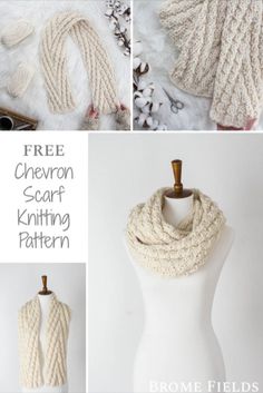 the free crochet scarf knitting pattern is shown