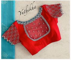 Back Net Blouse Designs Latest, Net Blouse Designs Latest, Hands Models, Net Blouse Designs, Maggam Designs, Magam Work, Mirror Work Blouse Design, Net Blouse