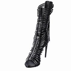 Sexy Strappy Faux Leather High Heels. Brand New!! Follow On Ig: @Mzenvy & @Stylestreetexperience Black Synthetic Heels For Club, Trendy Faux Leather Heels For Club, Black Edgy Faux Leather Heels, Edgy Black Faux Leather Heels, Edgy Club Heels With Pointed Toe, Faux Leather High Heels For Club, Edgy Pointed Toe Heels For Club, Edgy Black Heels For Club, Faux Leather High Heels For Night Out