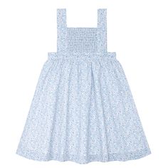 girls slate floral smocked bib dress – minnow Smocked Bodice Dress With Square Neck For Daywear, Square Neck Smocked Dress For Daywear, Spring Smock Dress With Square Neck, Smocked Sundress For Daywear, Smock Sundress For Daywear, Square Neck Smocked Back Sundress, Square Neck Smocked Sundress, Square Neck Dress With Smocked Cuffs For Garden Party, Floral Square Neck Dress With Smocked Bodice