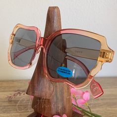 Nwt) Pink & Orange Squiggly Rimmed Sunglasses Smokey Gray Lenses Uv 400 Polycarbonate Lens Width 5.5” Lens 2 1/3” X 2” Nose Bridge 1/2” To 3/4” Gray Lenses, Nose Bridge, Grey Lenses, Colored Sunglasses, Orange Pink, Pink Orange, Color Orange, Pink And Orange, Pink Ladies