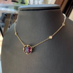 This garnet necklace is sure to turn heads wherever you go. With 4 stationary diamonds surrounding the garnet, this necklace provides the perfect balance between elegant and eccentric. Gold Elegant Jewelry, Garnet Gemstone Pendant Necklace, Garnet Choker, Columbia Tn, Chic Earrings, Garnet Necklace, Garnet Jewelry, Ruby Necklace, Jewelry Lookbook