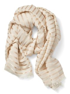 Stripe Rectangular Scarf Chic Cream Scarves For Spring, Chic Cream Scarf For Spring, Trendy Beige Scarves For Spring, Chic Beige Shawl For Spring, Trendy Beige Scarf For Fall, Chic Beige Fall Scarves, Chic Beige Scarf For Fall, Chic Beige Scarves For Fall, Chic Spring Scarves