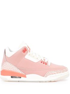 Pink Jordan 3, Jordan 3 Rust Pink, Nike Air Jordan 3, Sneakers Pink, Mid Top Sneakers, Jordan Air, Air Jordan 3, Pink Sneakers, Mid Top