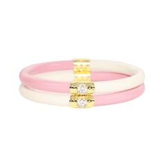 Pink/Ivory Yin & Yang All Weather Bangles® (AWB®) | Bangle Bracelets for Women | BuDhaGirl Laila Ali, Pink Ivory, Yin And Yang, Metal Detector, Faceted Crystal, Ivory White, Yin Yang, Cute Jewelry, Mommy And Me