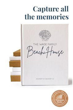 the book cover for capture all the memories, with three stacked books in front of it