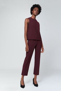 The #VVBAW18 tailored trousers in nightshade purple wool blend. Beckham Style, Straight Leg Pant, Other Outfits, Work Attire, Tailored Trousers, We Wear