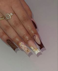 Overlay Nails, Henna Nails, Tapered Square Nails, Sassy Nails, Drip Nails, Stylish Nails Designs, Girly Acrylic Nails