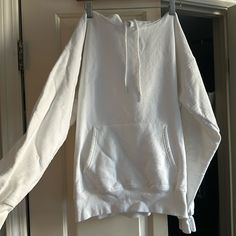 All White Plain Hoodie Never Worn Plain Hoodies, White Plains, All White, Colorful Hoodies, Sweater Hoodie, Color White, Sweaters For Women, Women Shopping, White