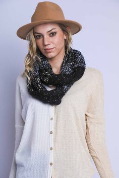 - Other accessories- Scarf- Infinity scarf- Two toned - Stretchy- Knit- Fall accessory - Casual Style: CasualMaterial Composition: Polyester Unique Scarf, Wrap Shoes, Scarf Infinity, Bachelorette Party Shirts, Cool Graphic Tees, Fall Accessories, Fashion Inspiration Design, Fashion Socks, Party Shirts