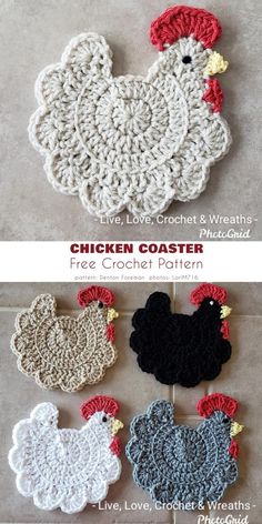 Crochet amigurumi Kitty Coasters Free Pattern, Cute Coaster Crochet Pattern Free, Crochet Ideas And Patterns, Cute Crochet Coaster Pattern, Fun Quick Crochet Projects, Acrylic Yarn Crochet Patterns, Cute Useful Crochet Projects, Crochet Decor Free Pattern, Cute Crochet Christmas Ideas