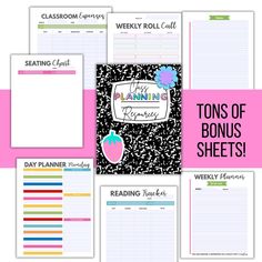 the free printables for reading planner pages