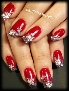 Christmas Naildesign, Christmas Nails Design, Red And White Nails, Tattoo Henna