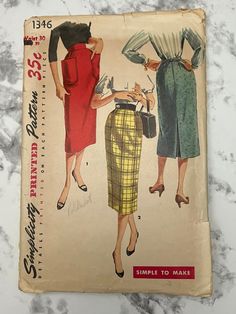 an old fashion sewing book with two women in dresses