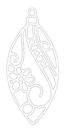 an ornament is shown in the shape of a christmas bauble with swirls