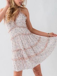 Cheap Floral Print A-line Mini Dress, Feminine Floral Print Mini Dress With Ruffled Straps, Pink Mini Dress With Floral Print And Ruffled Straps, Summer Floral Print Non-stretch Mini Dress, Vacation Floral Print A-line Mini Dress, Cozy Tops, Pink Ruffle, Tall Girl, Pink Summer