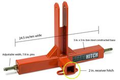 an image of a heavy hitch with measurements