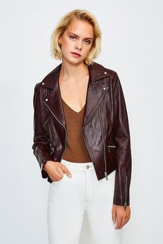 Boasting Beautifully Boxy Proportions That Promise To Never Drown Your Figure, Our Timeless Leather Jacket  Is A Year-Round Must-Have. Classic Biker-Style Details Like Silver-Tone Zips And Notched Lapels Perfectly Encapsulate The Timeless Mood Of A Jacket That Only Gets Better With Age. Luxury Biker Jacket With Asymmetrical Zip For Fall, Luxury Asymmetrical Zip Biker Jacket For Fall, Luxury Long Sleeve Biker Jacket For Spring, Classic Biker Jacket For Fall With Zip Fly, Luxury Fall Biker Jacket With Zipper Closure, Luxury Biker Jacket With Zipper Closure For Fall, Luxury Biker Jacket With Zipper For Fall, Classic Fall Biker Jacket With Asymmetrical Zip, Classic Biker Jacket With Asymmetrical Zip For Fall