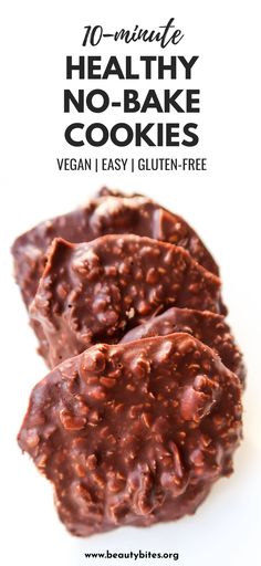 healthy no - bake cookies with text overlay