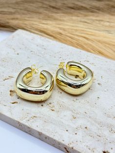 Gold plated 14 k Caja de aretes 1 Gold