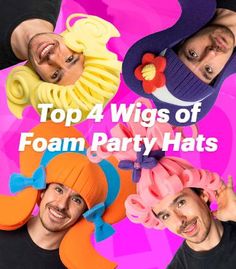 Sure! How about this description for your Idea Pin: "Get inspired with our collection of colorful and quirky foam wig hats! From bright pink to neon green, we've got something for every party animal. Which wig hat is your favorite? 🤔 #FoamPartyHats #WigLife #PartyOn #ColorfulHats" Crazy Wigs, Fun Wigs, Foam Wig, Easter Hats, Wig Hat, Pink Wig, Women's Wigs