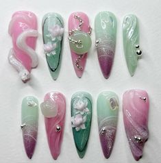 Honkai Star Rail Nails, Vampire Nails, J Nails, Jade Nails, Hippie Nails, Shoe Nails, Goth Nails, Crazy Nails, Simple Acrylic Nails