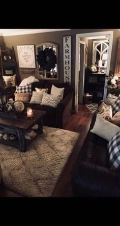 a living room filled with furniture and decor