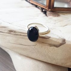 Onyx Ring Minimalist Ring Black Ring Sterling Silver Onyx | Etsy Minimalist Oval Onyx Jewelry, Minimalist Black Sterling Silver Ring, Everyday Black Onyx Rings, Minimalist Onyx Gemstone Ring, Modern Black Oval Cabochon Jewelry, Minimalist Onyx Ring With Black Enamel, Black Oval Minimalist Jewelry, Minimalist Black Enamel Onyx Ring, Minimalist Adjustable Black Rings