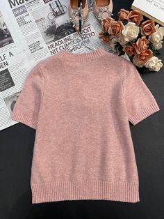 Size: XS, S, M, L, XL, XXL, XXXL It comes with Dust box, Care manual, Tag, and Paper bag.Size Guide: Trendy Winter Tops With Short Sleeves, Trendy V-neck T-shirt For Winter, Classic Pink V-neck Top, Pink Short Sleeve Tops For Winter, Pink Short Sleeve Winter Tops, Winter V-neck T-shirt, Classic Pink Winter Tops, Pink Short Sleeve Sweater For Winter, Discount Offer